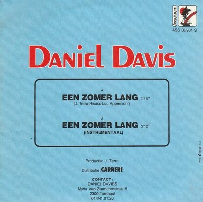 Daniel Davis - Een Zomer Lang (Instrumentaal) (Vinylsingle)