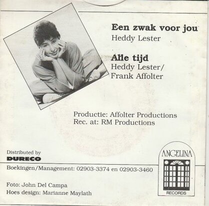 Heddy Lester - Een Zwak Voor Jou + Alle Tijd (Vinylsingle)