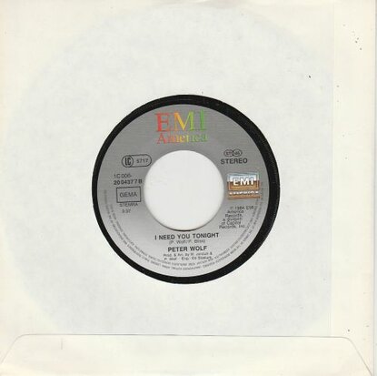 Peter Wolf - Baby Please Don't Let Me Go + I Need You Tonight (Vinylsingle)