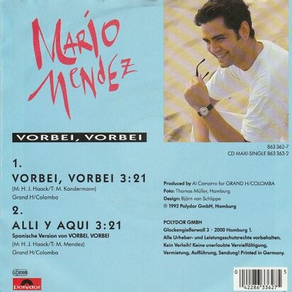 Mario Mendez - Vorbei, Vorbei + Alli Y Aqui (Vinylsingle)