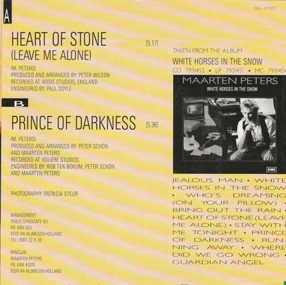 Maarten Peters - Heart of stone + Prince of darkness (Vinylsingle)