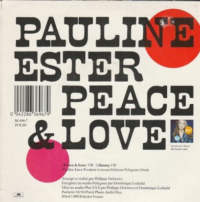 Pauline Ester - Peace & Love + Jimmy (Vinylsingle)