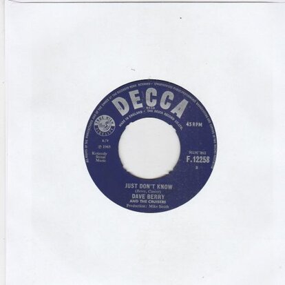 Dave Berry - I'm gonna take you there + Just don't know (Vinylsingle)