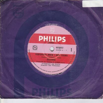 Suzanne - Yesterday When I Was Young + Sound Of Love (Vinylsingle)