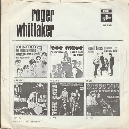 Roger Whittaker - Talk To The Animals + Masquerada (Vinylsingle)