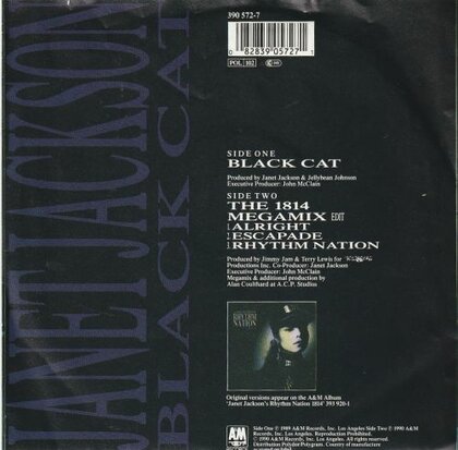 Janet Jackson - Black cat + The 1814 megamix (Vinylsingle)