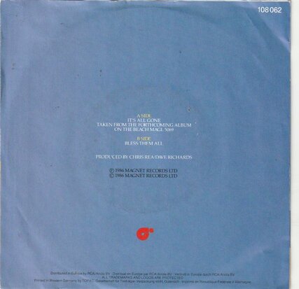 Chris Rea - It's all gone + Bless them all (Vinylsingle)