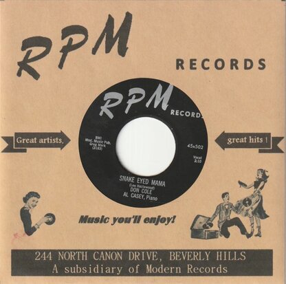 Don Cole & Al Casey - Snake Eyed Mama + Kiss Of Love (Vinylsingle)