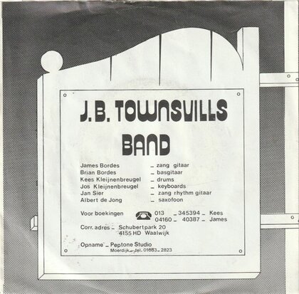 J.B. Townsvills Band - Mijn Liefde Voor Jou + Jouw Liefde Was Maar Spel (Vinylsingle)