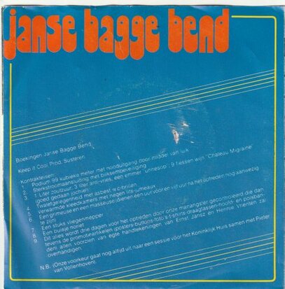 Janse Bagge Band - De mek + Amelberga (Vinylsingle)