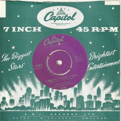 Louis Prima - 5 Months. 2 weeks. 2 days + Banana split for my lady (Vinylsingle)