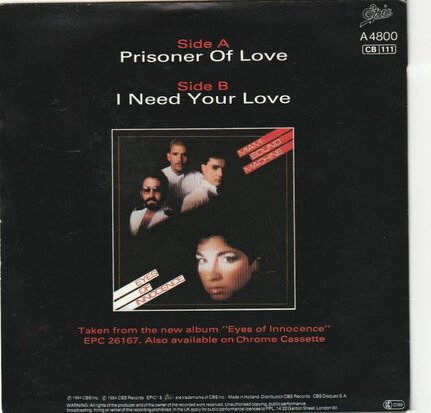 Miami Sound Machine - Prisoner of love + I need you love (Vinylsingle)