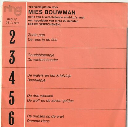 Mies Bouwman - Voorvertelplaat 1 (Vinylsingle)