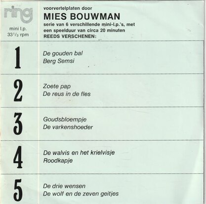 Mies Bouwman - Voorvertelplaat 6 (Vinylsingle)