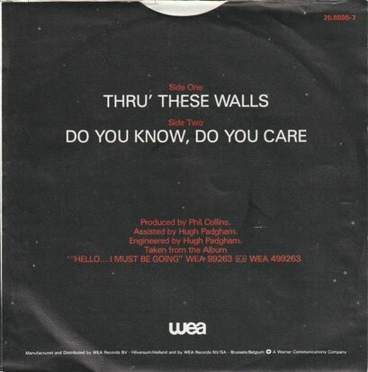 Phil Collins - Thru' these walls + Do you know. do you care (Vinylsingle)