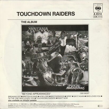 Santana - Say it again + Touchdown raiders (Vinylsingle)