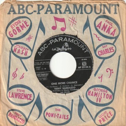 Teddy Randazzo - One more chance + Teenage senorita (Vinylsingle)