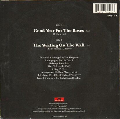 Tony Wille - Good Year For The Roses + The Writing On The Wall (Vinylsingle)