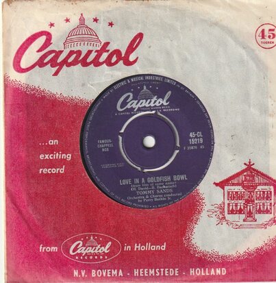 Tommy Sands - Love In A Goldfish Bowl + I Love My Baby (Vinylsingle)