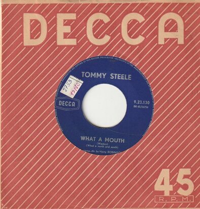 Tommy Steele - What A Mouth + Kookaburra (Vinylsingle)