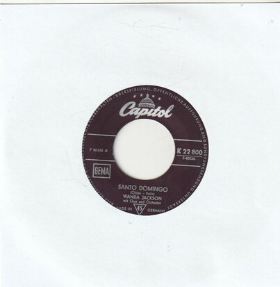 Wanda Jackson - Santo Domingo + Oh, blacky Joe (Vinylsingle)