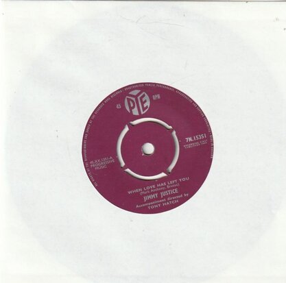 Jimmy Justice - When Love Has Left You + The Teacher (Vinylsingle)