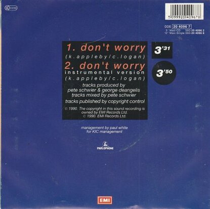 Kim Appleby (Mel & Kim) - Don't worry + (instr.) (Vinylsingle)