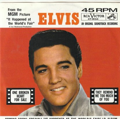 Elvis Presley - One broken heart for sale + They remind me too much of you (Vinylsingle)