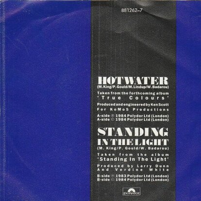 Level 42 - Hot water + Standing in the light (Vinylsingle)