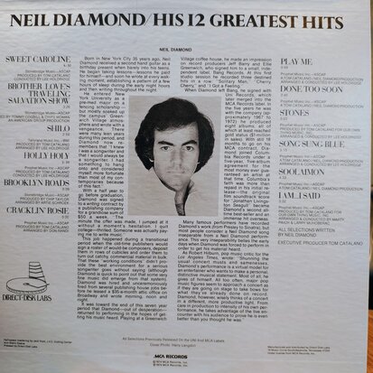 Neil Diamond - His 12 Greatest Hits (Vinyl LP)