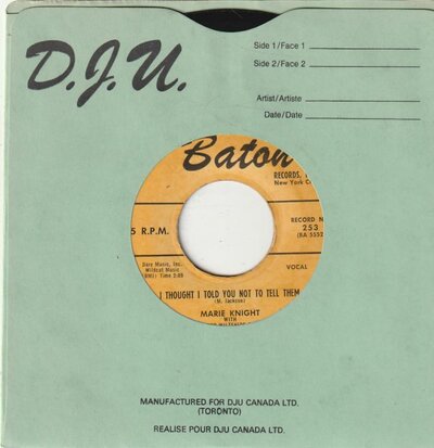 Marie Knight - I Thought I Told You Not To Tell Them + September Song (Vinylsingle)