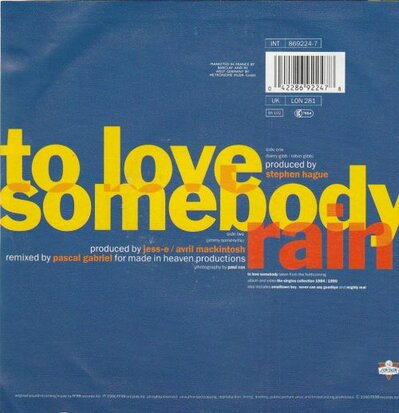 Jimmy Sommerville - To love somebody + Rain (Vinylsingle)