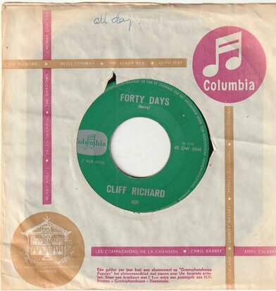 Cliff Richard - Forty days + Y'arriva (Vinylsingle)