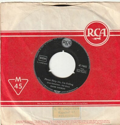 Hank Locklin - Please help me, I'm falling + My old hometown (Vinylsingle)