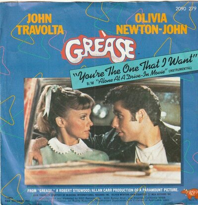 John Travolta & Olivia Newton John - You're the one that I want + Alone at a drive-in (Vinylsingle)