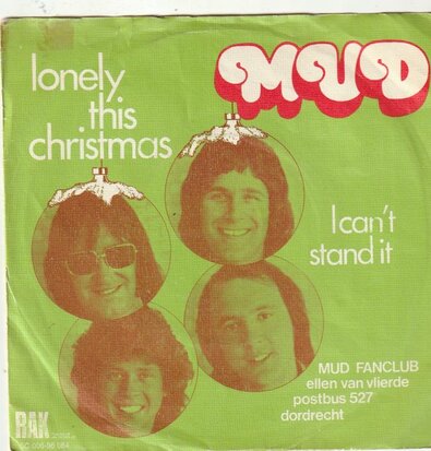 Mud - Lonely this christmas + I can't stand it (Vinylsingle)