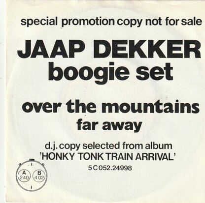 Jaap Dekker - Over The Mountains + Far Away (Vinylsingle)