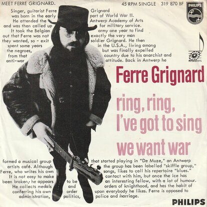 Ferre Grignard - Ring, ring, I've got to sing + We want war (Vinylsingle)