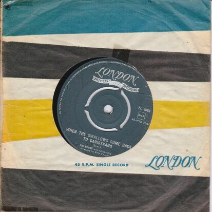 Pat Boone - April love + When the swallows come back (Vinylsingle)