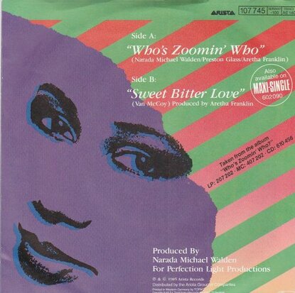 Aretha Franklin - Who's zoomin' who + Sweet bitter love (Vinylsingle)