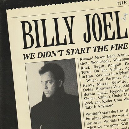 Billy Joel - We didn't start the fire + House of blue light (Vinylsingle)