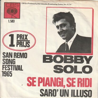 Bobby Solo - Se piangi, se ridi + Saro' un illuso (Vinylsingle)