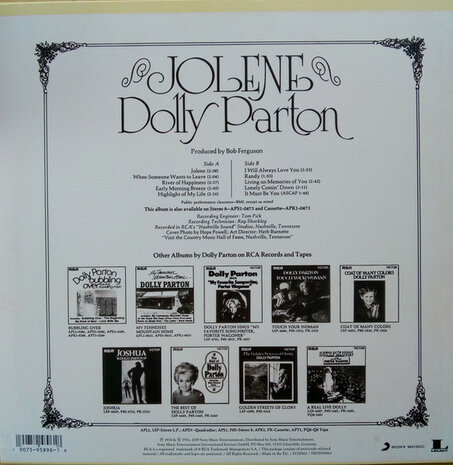 DOLLY PARTON - JOLENE (Vinyl LP)