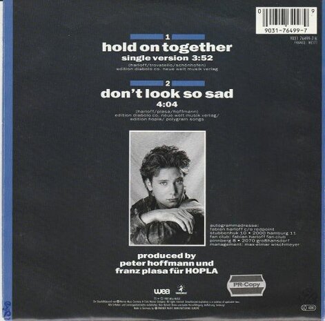 Fabian Harloff - Hold On Together + Don`t Look So Sad (Vinylsingle)