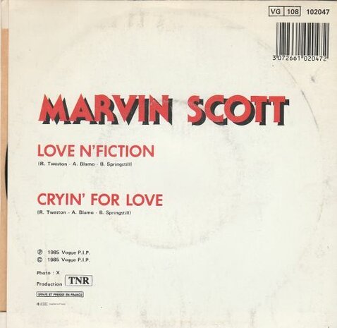 Marvin Scott - Love n' fiction + Cryin' for love (Vinylsingle)