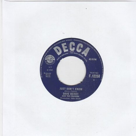 Dave Berry - I'm gonna take you there + Just don't know (Vinylsingle)