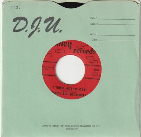 Bobby Lee Trammell - I Tried Not To Cry + Come On Baby (Vinylsingle)