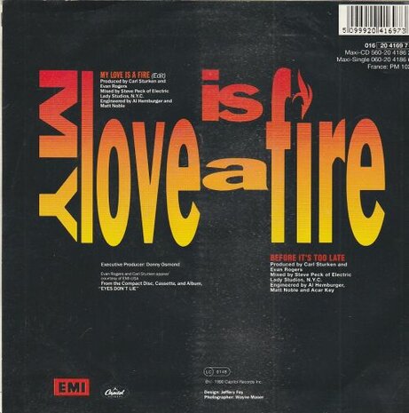 Donny Osmond - My Love Is A Fire + Before It's Too Late (Vinylsingle)