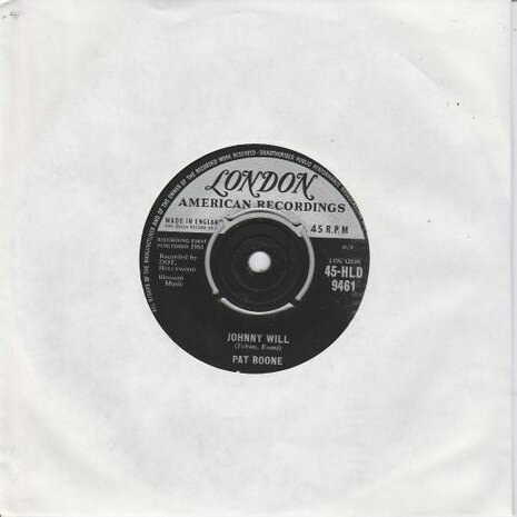 Pat Boone - Johhny Will + Just let me dream (Vinylsingle)