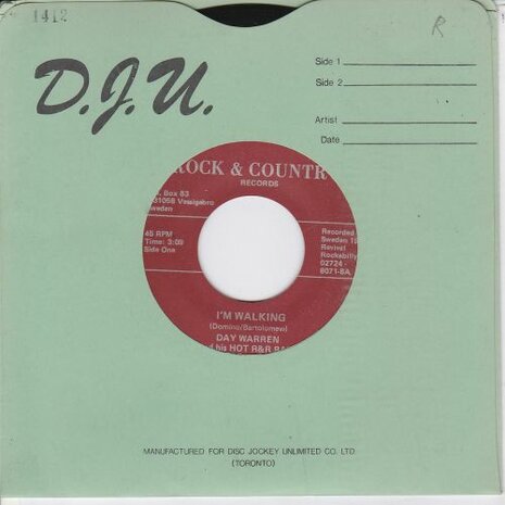 Day Warren and his Hot R&R Band - I'm Walking + Gold Dust (Vinylsingle)